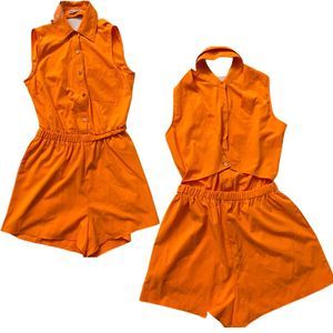 Hot & Delicious NWT Womens Medium Orange Romper